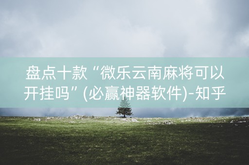 盘点十款“微乐云南麻将可以开挂吗”(必赢神器软件)-知乎