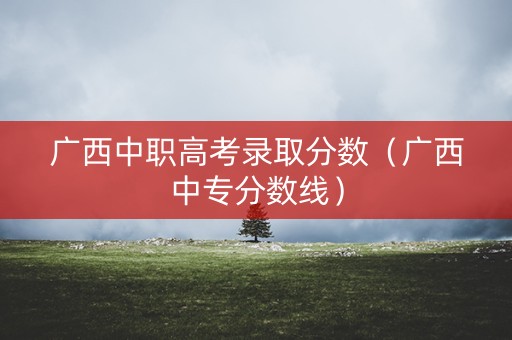 广西中职高考录取分数（广西中专分数线）