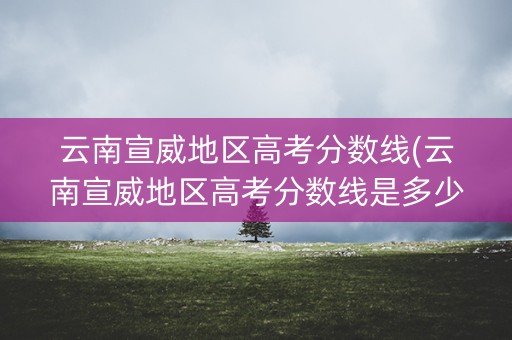 云南宣威地区高考分数线(云南宣威地区高考分数线是多少)