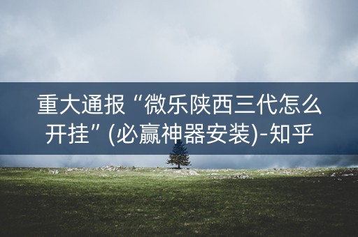 重大通报“微乐陕西三代怎么开挂”(必赢神器安装)-知乎