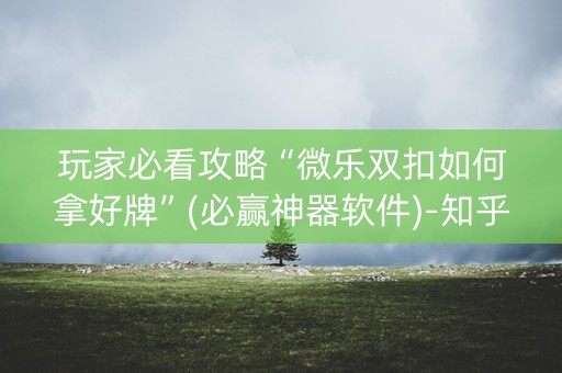 玩家必看攻略“微乐双扣如何拿好牌”(必赢神器软件)-知乎