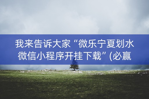 我来告诉大家“微乐宁夏划水微信小程序开挂下载”(必赢神器安装)-知乎