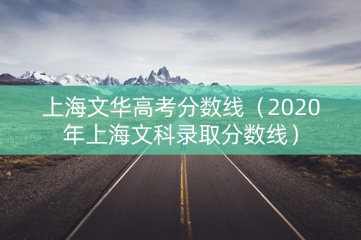 上海文华高考分数线（2020年上海文科录取分数线）