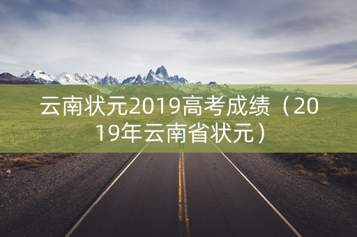 云南状元2019高考成绩（2019年云南省状元）