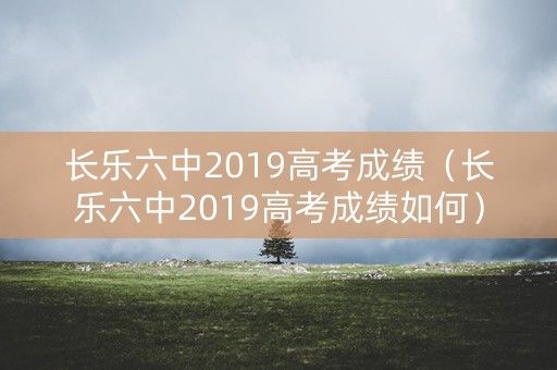 长乐六中2019高考成绩（长乐六中2019高考成绩如何）