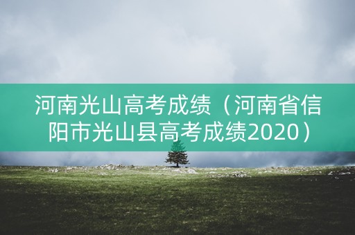 河南光山高考成绩（河南省信阳市光山县高考成绩2020）