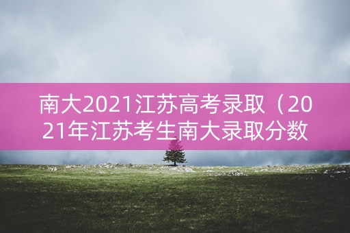 南大2021江苏高考录取（2021年江苏考生南大录取分数线）