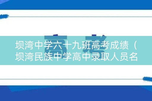 坝湾中学六十九班高考成绩（坝湾民族中学高中录取人员名单）
