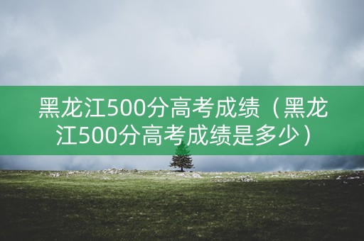 黑龙江500分高考成绩（黑龙江500分高考成绩是多少）