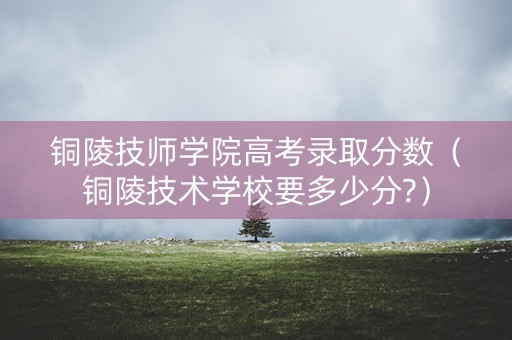 铜陵技师学院高考录取分数（铜陵技术学校要多少分?）