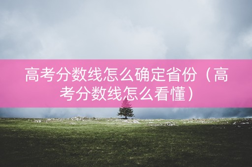 高考分数线怎么确定省份（高考分数线怎么看懂）