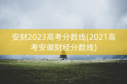 安财2023高考分数线(2021高考安徽财经分数线)