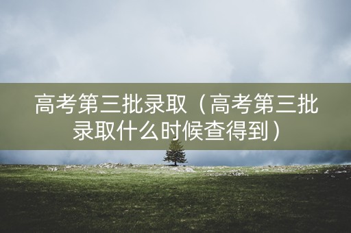 高考第三批录取（高考第三批录取什么时候查得到）