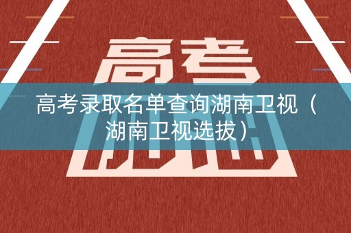 高考录取名单查询湖南卫视（湖南卫视选拔）