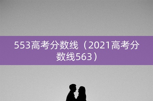 553高考分数线（2021高考分数线563）