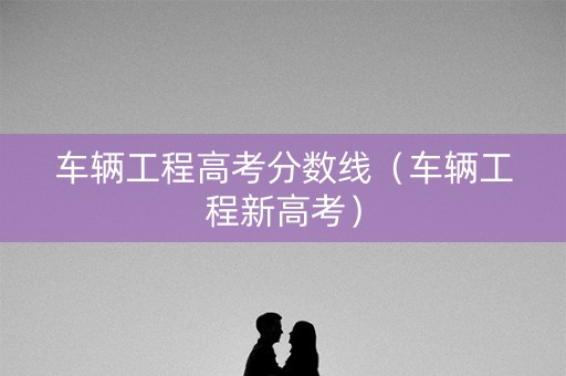 车辆工程高考分数线（车辆工程新高考）