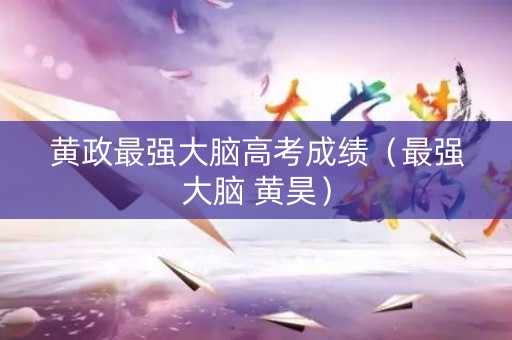 黄政最强大脑高考成绩（最强大脑 黄昊）