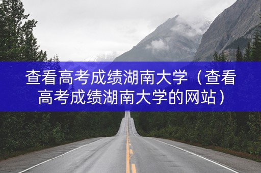 查看高考成绩湖南大学（查看高考成绩湖南大学的网站）