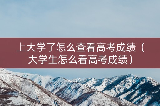 上大学了怎么查看高考成绩（大学生怎么看高考成绩）