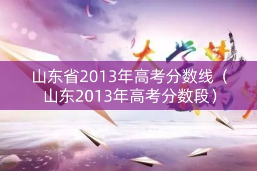 山东省2013年高考分数线（山东2013年高考分数段）