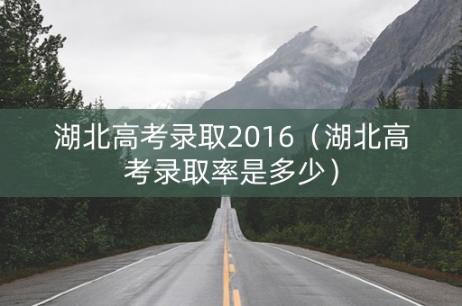 湖北高考录取2016（湖北高考录取率是多少）