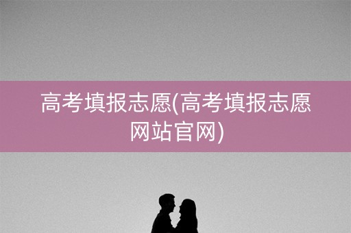 高考填报志愿(高考填报志愿网站官网)