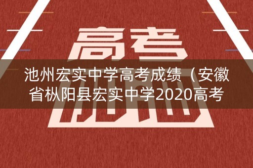 池州宏实中学高考成绩（安徽省枞阳县宏实中学2020高考喜报）