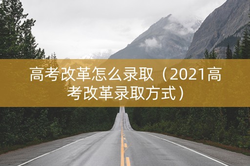 高考改革怎么录取（2021高考改革录取方式）