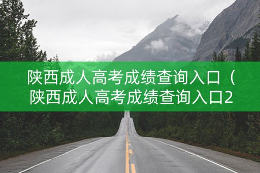 陕西成人高考成绩查询入口（陕西成人高考成绩查询入口2023）