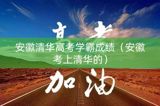 安徽清华高考学霸成绩（安徽考上清华的）