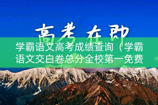 学霸语文高考成绩查询（学霸语文交白卷总分全校第一免费阅读）