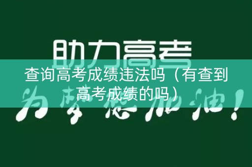 查询高考成绩违法吗（有查到高考成绩的吗）