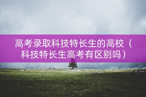 高考录取科技特长生的高校（科技特长生高考有区别吗）