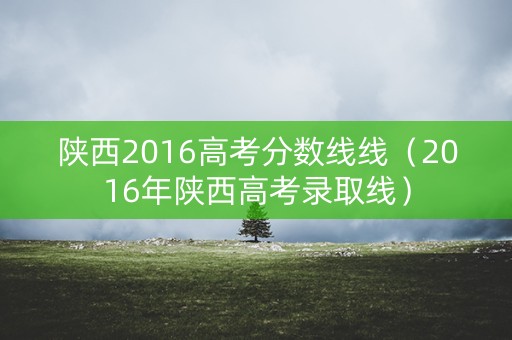 陕西2016高考分数线线（2016年陕西高考录取线）