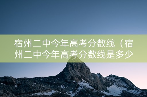 宿州二中今年高考分数线（宿州二中今年高考分数线是多少）