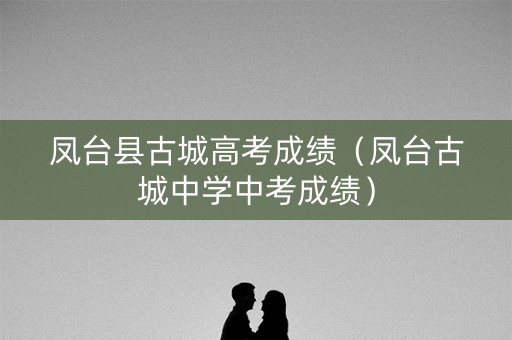 凤台县古城高考成绩（凤台古城中学中考成绩）