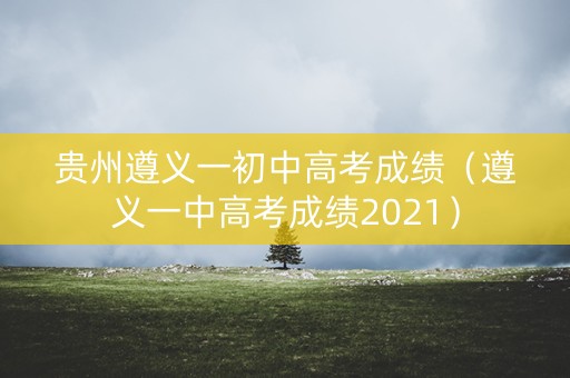 贵州遵义一初中高考成绩（遵义一中高考成绩2021）