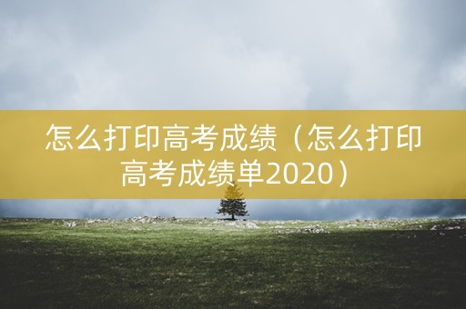 怎么打印高考成绩（怎么打印高考成绩单2020）