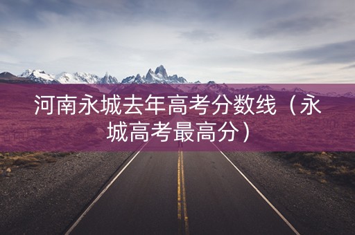 河南永城去年高考分数线（永城高考最高分）