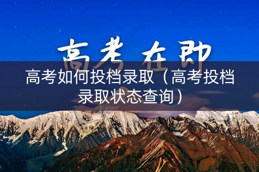 高考如何投档录取（高考投档录取状态查询）
