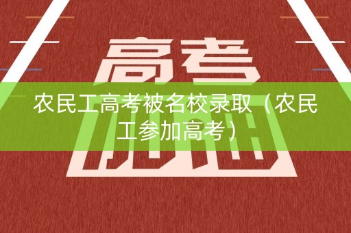 农民工高考被名校录取（农民工参加高考）