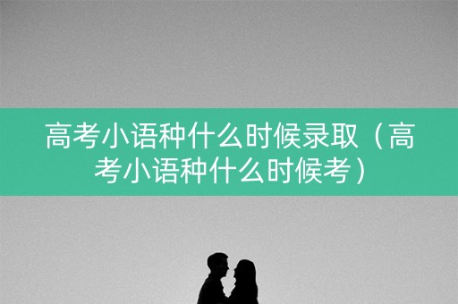 高考小语种什么时候录取（高考小语种什么时候考）