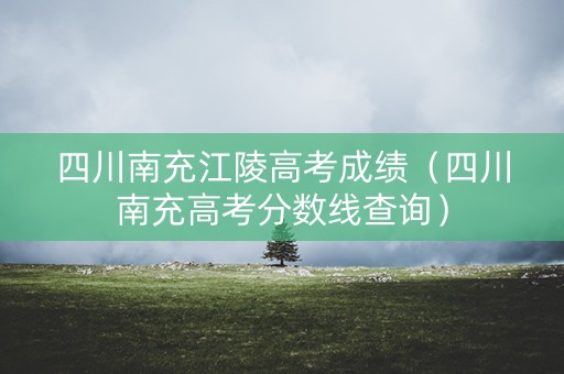 四川南充江陵高考成绩（四川南充高考分数线查询）