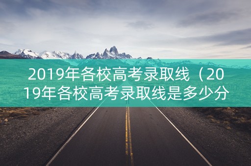 2019年各校高考录取线（2019年各校高考录取线是多少分）