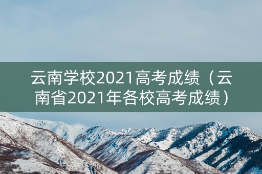 云南学校2021高考成绩（云南省2021年各校高考成绩）