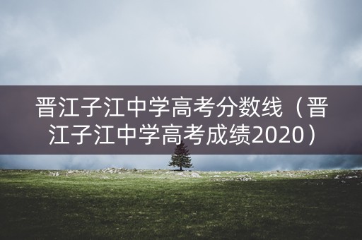 晋江子江中学高考分数线（晋江子江中学高考成绩2020）
