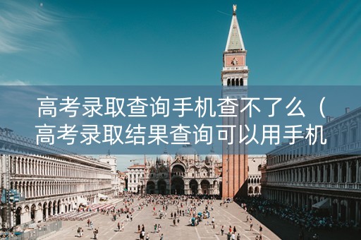 高考录取查询手机查不了么（高考录取结果查询可以用手机吗）