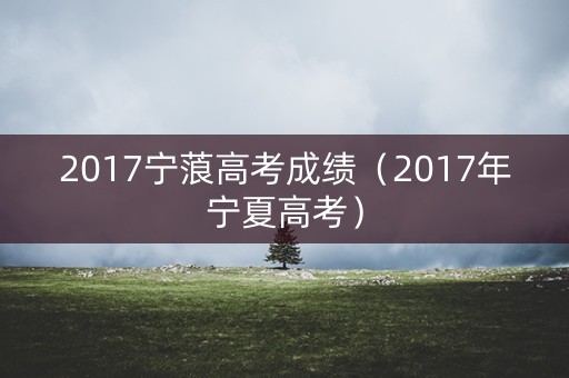 2017宁蒗高考成绩（2017年宁夏高考）