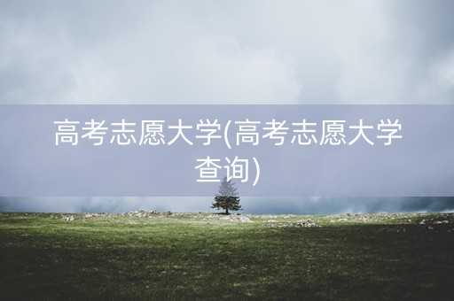 高考志愿大学(高考志愿大学查询)