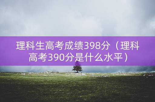 理科生高考成绩398分（理科高考390分是什么水平）